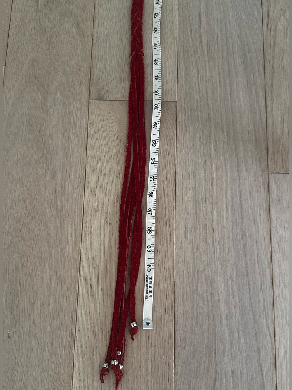 Vintage conche genuine leather suede fringe tie belt - Picture 7 of 16
